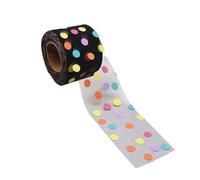 Decorative Tulle Ribbon Roll with Multicolor Polka Dot Pattern for Gift Wrapping Party Decorations Hair Costume Trims Accents Craft Projects, Black, 10cm