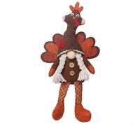 Decorative Turkey Couple Dolls for Thanksgiving Fun Plush Accents for Autumn Celebrations (B)