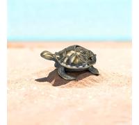 Decorative Turtle Ashtray with Lid, 5.3x4.7x1.5 inches, Vintage Metal Design (Vintage Brass)