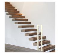 Decorative U-Shaped il for Indoor Stairs Side Mounted 80cm High Safety Railing for Attics Basements Garages Hallways - Non-Slip Support Bar (White 1 Piece)