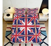 Decorative Union Jack Fitted Sheet 3D Printed Soft Touch Microfiber, Bed Cover for Home Bedroom Guest Room, Wrinkle Resistant, Stylish Apartment Bedding, Easy Care, 118x Character 90x200x25cm