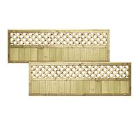 Decorative Urban Wooden Fence Panel, 6ft x 2ft (3 Pack) Heavy Duty Treated Timber | Contemporary-Style Fencing with Diamond Insert, Ideal for Any Garden Perimeter (Wide: 182cm x High: 60cm)