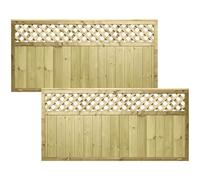 Decorative Urban Wooden Fence Panel, 6ft x 3ft (3 Pack) Heavy Duty Treated Timber | Contemporary-Style Fencing with Diamond Insert, Ideal for Any Garden Perimeter (Wide: 182cm x High: 90cm)