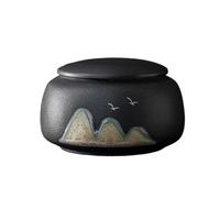 Decorative Urns Ceramic Memorial Urns For Funeral Columbarium For To Honor Your Loved One Or Pet Cremation Urn(Black)