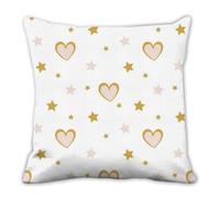 Decorative Valentine Hearts Homeware Cusion Covers, Pink Gold Hearts Stars Caravan Throw Pillow Covers 45cm X 45cm, 18X18 Inch Pillow Cases for Bedroom, Teen Girl Gifts Gifts for Girls