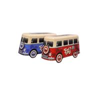Decorative Van Biscuit Tin with Scottish Shortbread Biscuits - Collectible Keepsake Vehicle Design Filled with Rich Butter Shortbread Cookies (Pack of 2(Red&Blue))