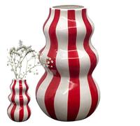 Decorative Vase | Aesthetic Vase | Striped Ceramic Flower Container Craft for Apartment Bathroom Kitchen Indoor Room Table Centerpieces Decor