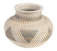 Beliani Decorative Vase ASAHAN Rattan 22 cm Natural, White