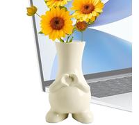 Decorative Vase Body - Body Statue Vase, Small Flower Vase | Modern Reusable Half Body Ceramic Vase, Fun Decorative Container for Office, Home Adds A Touch