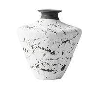 Decorative Vase Handmade Wabi sabi Irregular Ceramic Vase Textured Retro Flower Vessel Decor Ornament for Home Decor(Large)