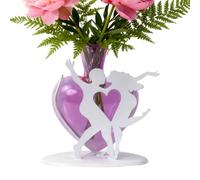 Decorative Vase | Heart-Shaped Romantic Floral Holder,Floral Vase with Dancing Couple Stand,for Home Living Room Kitchen Dining Bedroom Shelf Office Gardens Wedding Birthday