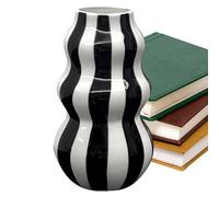 Decorative Vase,Table Vase | Striped Ceramic Flower Container Craft for Apartment Bathroom Kitchen Indoor Room Table Centerpieces Decor