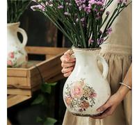 Decorative Vases Decorative Ceramic Pitcher Vases Retro Rustic Blue and White Pitchers Distressed Modern Farmhouse Decor(B2)