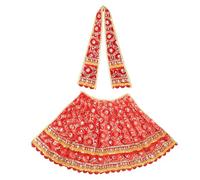 Decorative Velvet Laxmi Durga Devi MATA Dress poshak vastra Cloth lehanga Chunari Puja Item for Idol Statues for Indian Traditional Cultural Navratri Festival Decoration Home Decor(Size:-7 Inch)(Red)