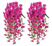 Decorative Vine Garland With Morning Glory And Eucalyptus Motifs, 75cm Length, PE Construction For Indoor Outdoor Transition Use Without Degradation(E)