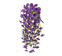 Decorative Vine Garland With Morning Glory And Eucalyptus Motifs, 75cm Length, PE Construction For Indoor Outdoor Transition Use Without Degradation(F)