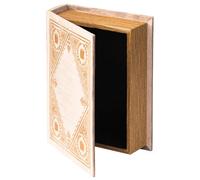 Decorative Vintage Book Shaped Trinket Storage Box, Off White