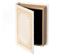 Decorative Vintage Book Shaped Trinket Storage Box - Paper White
