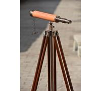 Decorative Vintage Telescope on Adjustable Stand - Nautical Maritime Accent for Home or Office (Brown Antique)