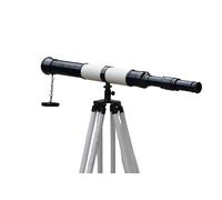 Decorative Vintage Tripod Reflecting Telescope Antique Finish Brass Nautical Unique Eyepiece Harbour Master Floor Standing Telescope