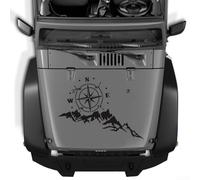 Decorative Vinyl Decal with For Compass Mountain Theme Ideal for Car Hood and Side Door Customization
