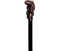 Decorative Walking Cane with Octopus Handle, Black Wooden Stick, Aluminum Frame