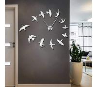 Decorative Wall Mirror with Clock, Modern Frameless Design for Nature-Themed Room Decor