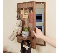 Decorative Wall Mounted Electrical Panel Cover, Flip - Up Meter Switch Box, with Shelf & Hooks, Wall Mounted Electrical Panel Cover, for Living Room and Office(50 * 40cm/19.7 * 15.7in)