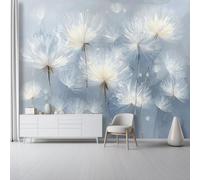 Decorative Wall Mural Abstract Dandelion Seeds Printed Wallpaper, Paste The Wall Installation 158" x 110"/400 x 280 cm(WxH) Modern Photo Wallpaper for Bedroom and Living Room Light Gray