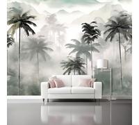 Decorative Wall Mural Dream Palm Trees Jungle Printed Wallpaper, Paste The Wall Installation 150 x 105 cm（WxH Modern Photo Wallpaper for Bedroom and Living Room White