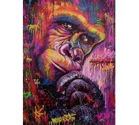 Decorative Wall Poster Gorilla Animals Series Multi-Coloured Pop Art Print on Coated Paper 40 x 30 cm Without Frame