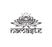 「Decorative Wall Stickers」Goodluvk28 Indian Namaste Lotus Wall Sticker Living Room Background Decal Mural Home Decor, Indoor Outdoor DIY Home Window Door Décor