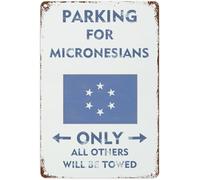 Decorative Warning Signs Parking For Micronesians Only All Others Will Be Towed Metal Vintage Farmhouse Street Aluminum Tin Notice Caution Metal Signs For Road Highway Park 8x12 inch