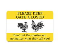 Decorative Warning Signs,Please Keep Gate Closed Don't Let The Rooster Out Metal Sign 8x12 Vintage Farmhouse Retro Man Cave Street Aluminum Tin Sign Notice Metal Signs for Road Highway Park