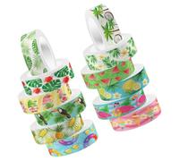 Decorative Washi Tape Easy to Tear 12 Rolls Green Adhesive Sticker Material for Scrapbooking and Present Packaging Crafts for Scrapbooking and Present Packaging Crafts