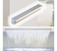 Decorative Waterfall Spillway Kit for Koi Ponds & Landscaping - Easy Install 102in PVC Connector Customizable Width & Color for Stunning Outdoor Water Features