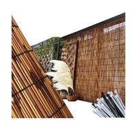 Decorative Waterproof Fencing Roll 1m20 x 5m 1m50 x 10m Natural Bamboo for Balcony Outdoor Windbreak Garden Terrace (105x450 cm)