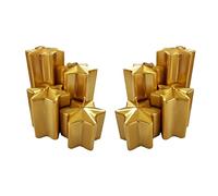 Decorative Wax Candles 4PC Gold 6 Pointed Star Pillar Candles - Set of 2