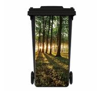 Decorative Wheelie Bin Stickers, Forest Sunset Design, 37 x 82 cm, 2 Sheets, Waterproof Outdoor