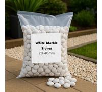 Decorative White Marble Stones, 20-40mm, 10 Kg