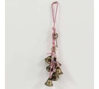 Decorative Wind Chime with 6 Bronze Bells & Crescent Moon Charm - Rustic Outdoor Hanging Ornament for Patio Garden Porch Window Creates Gentle Tinklin
