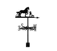 Decorative Wind Vane Black Metal Weathervane Garden Mount Yard, Stainless Steel Horses Plow Cows Farmer Weather Vane Farm Scene, Style 2 (Style 6)