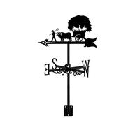 Decorative Wind Vane Black Metal Weathervane Garden Mount Yard, Stainless Steel Horses Plow Cows Farmer Weather Vane Farm Scene, Style 2 (Style 2)