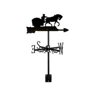Decorative Wind Vane Black Metal Weathervane Garden Mount Yard, Stainless Steel Horses Plow Cows Farmer Weather Vane Farm Scene, Style 2 (Style 1)