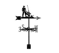 Decorative Wind Vane Black Metal Weathervane Garden Mount Yard, Stainless Steel Horses Plow Cows Farmer Weather Vane Farm Scene, Style 2 (Style 4)
