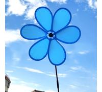 Decorative Windmill Flowers for Outdoor Use Engaging Design that Rotates with the Wind (blue)