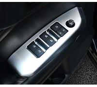 Decorative Window Switch Panel Covers for 2017-2019 Toyota Highlander - Interior Matte Chrome Door Control Trim Frame LHD Set (4-Piece)