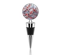 Decorative Wine Stoppers with Beautiful Art Decoration, Zinc Alloy Reusable Delicate Cherry Blossoms Wine Bottle Stoppers, Elegant Beverage Bottle Sealer for Gifts, Bar, Party
