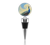 Decorative Wine Stoppers with Beautiful Art Decoration, Zinc Alloy Reusable Elegant Peacock Wine Bottle Stoppers, Elegant Beverage Bottle Sealer for Gifts, Bar, Party