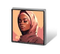 Decorative Woman Wearing Scarf Brooch Pin Fashion Lapel Pins for Women Men Lapel Badge Funny Brooches for Suits Clothing Jackets Hats Backpacks Purses Bag Accessories-Square